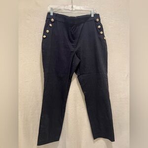 Jules & Leopold Navy Blue Pull-on Pants with Gold Buttons